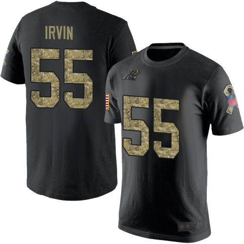 Carolina Panthers Men Black Camo Bruce Irvin Salute to Service NFL Football #55 T Shirt->carolina panthers->NFL Jersey